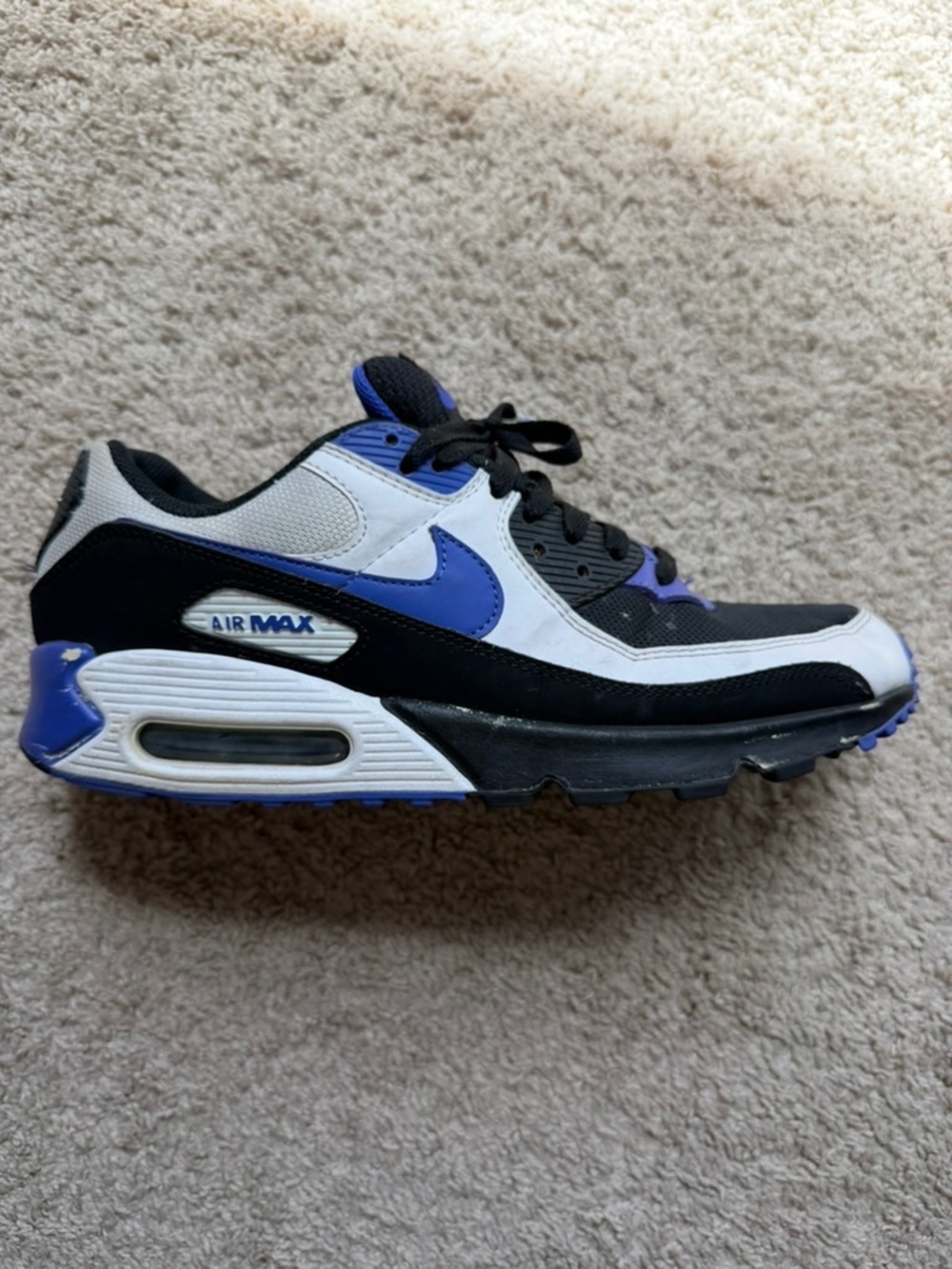 Nike Air Max 90 Black Persian Violet White Sneakers Mens Size 10.5 DB0625-001